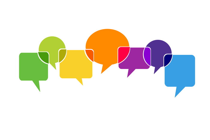 Grafik aus bunten Sprechblasen